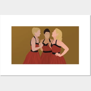 Glee The Unholy Trinity Quinn Brittany And Santana Red Dress Outfit Posters and Art